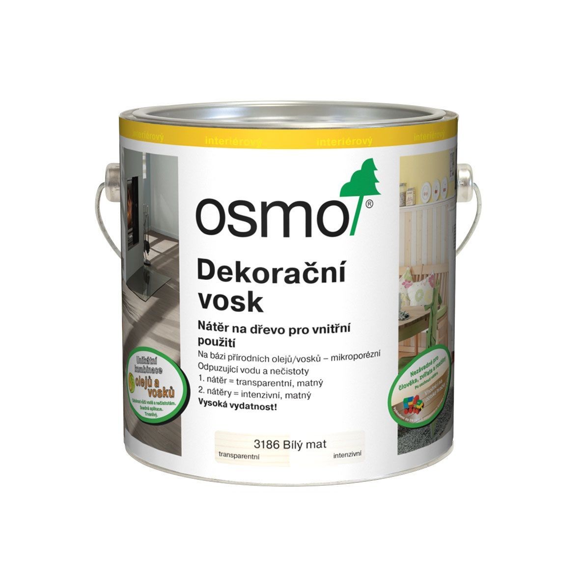 Dekorační vosk - intenzivní odstíny - 2,5 l, 3186 Bílý mat